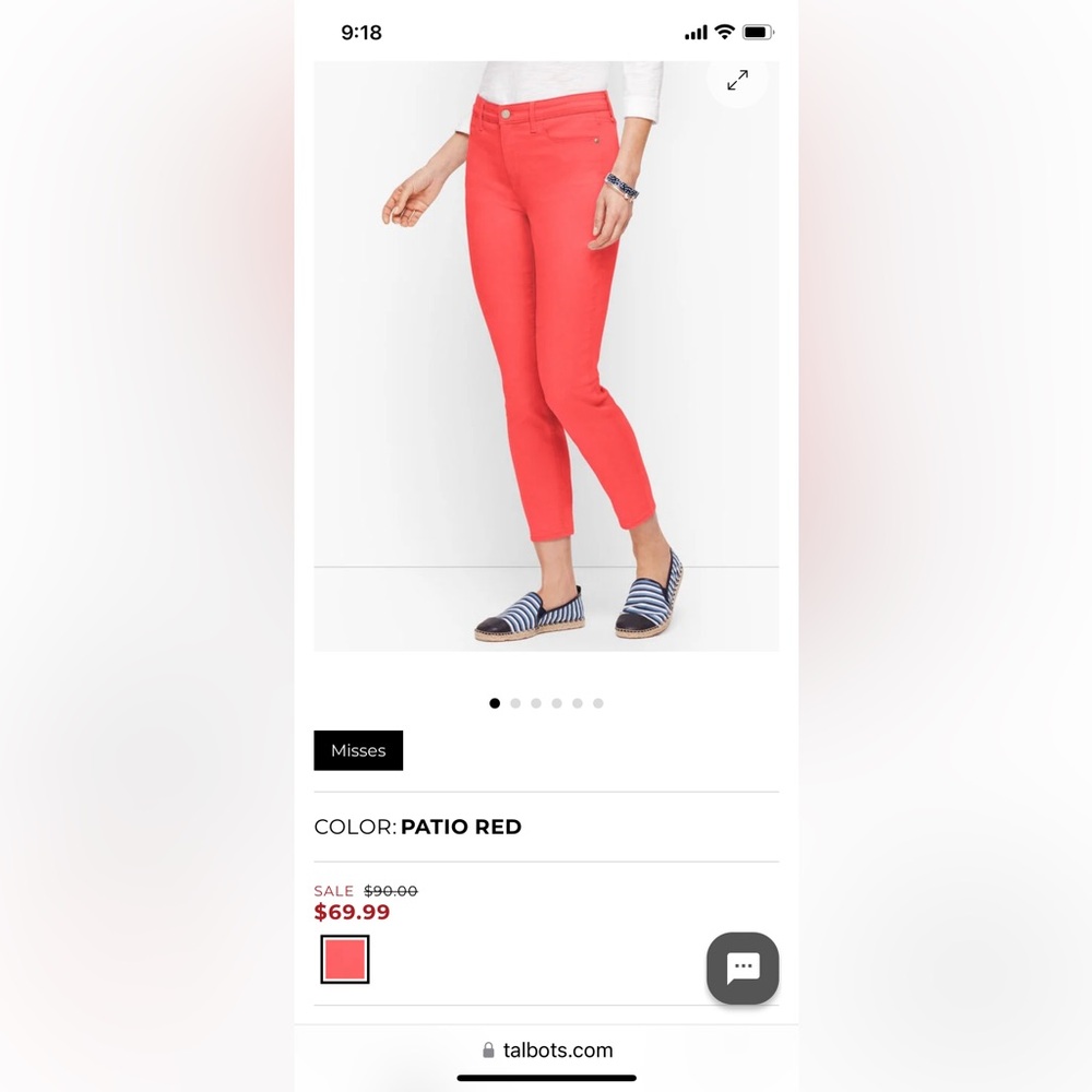 Talbots- high waist jogging crop in Patio Red, size 10